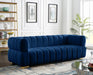 Meridian Furniture - Gwen Velvet Sofa in Navy - 670Navy-S - GreatFurnitureDeal