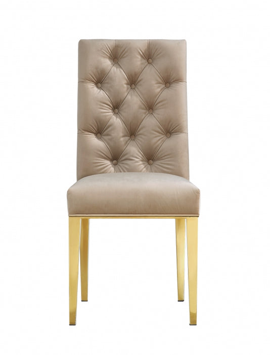 Meridian Furniture - Capri Velvet Dining Chair in Beige (Set of 2) - 716BE-C - GreatFurnitureDeal