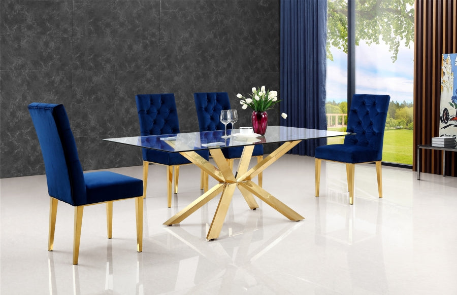 Meridian Furniture - Capri Dining Table in Gold - 716-T - GreatFurnitureDeal