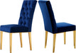 Meridian Furniture - Capri Velvet Dining Chair in Navy (Set of 2) - 716Navy-C - GreatFurnitureDeal
