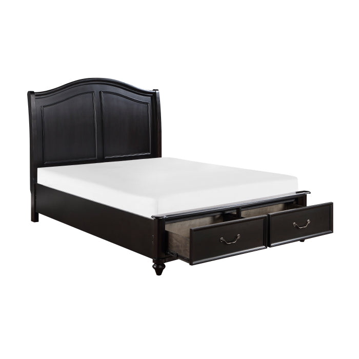 Homelegance - Herman California King Platform Bed with Footboard Storage in Charcoal Brown - 1420K-1CK* - GreatFurnitureDeal