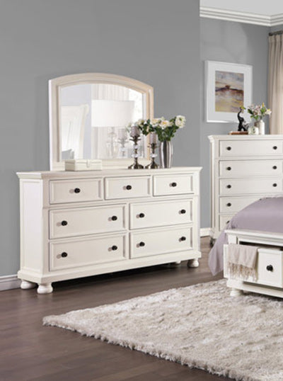 Homelegance - Laurelin Dresser with Mirror in White - 1714W-DM - GreatFurnitureDeal