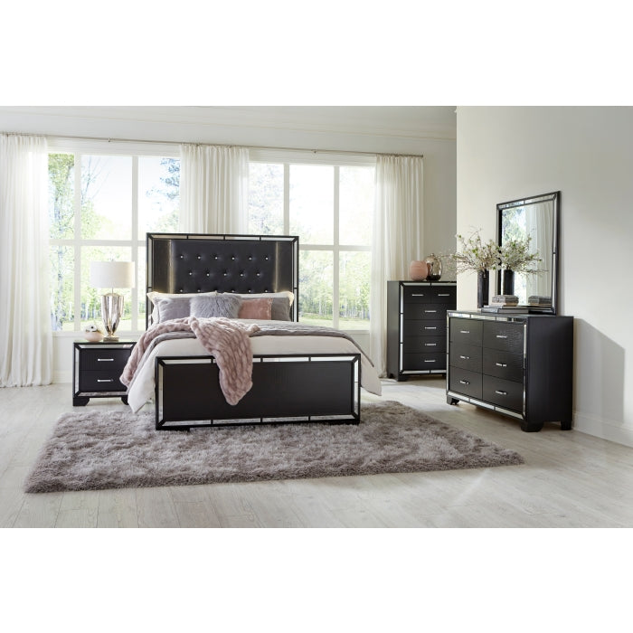 Homelegance - Aveline 3 Piece Queen Bedroom set in Black - 1428BK-1*3 - GreatFurnitureDeal