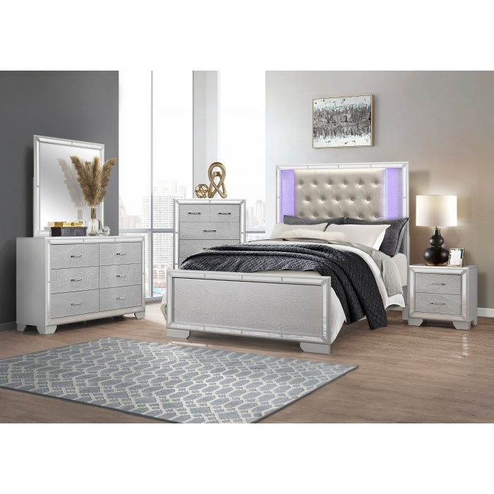 Homelegance - Aveline 5 Piece Eastern King Bedroom Set in Silver - 1428SVK-1EK*5