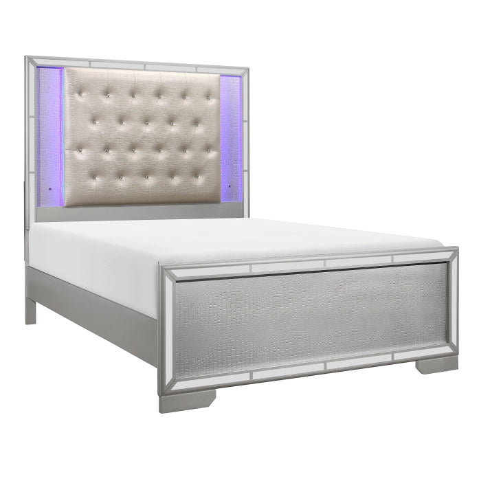 Homelegance - Aveline 4 Piece Queen Bedroom Set in Silver - 1428SV-1*4
