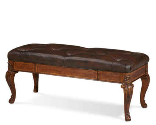 ART Furniture - Old World Storage Leather Bench in Medium Cherry - 143149-2606 - GreatFurnitureDeal