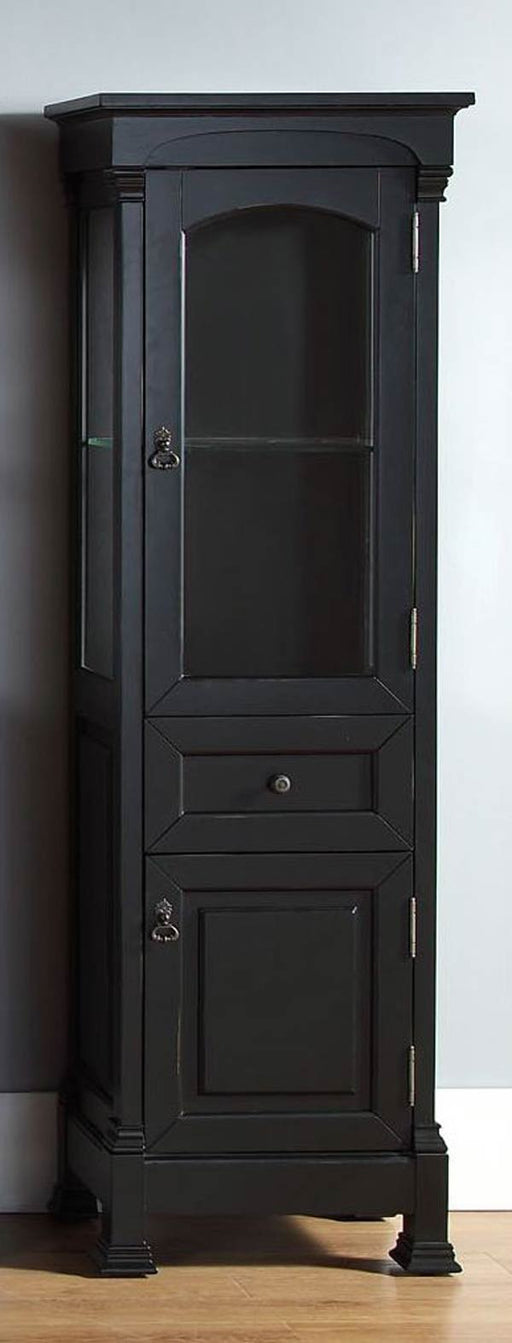 James Martin Furniture - Brookfield Linen Cabinet, Antique Black - 147-114-5036 - GreatFurnitureDeal