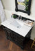 James Martin Furniture - Brookfield 36" Antique Black Single Vanity w/ Drawers with 3 CM Arctic Fall Solid Surface Top - 147-114-5536-3AF