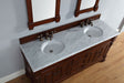 James Martin Furniture - Brookfield 72" Warm Cherry Double Vanity with 3 CM Carrara MarbleTop - 147-114-5781-3CAR