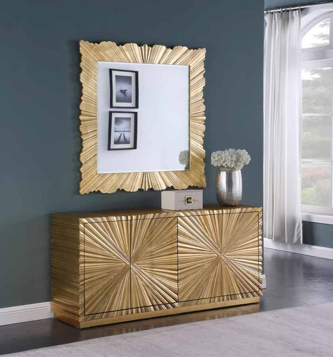 Meridian Furniture - Golda Mirror in Gold Leaf - 447-M