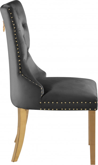 Meridian Furniture - Carmen Velvet Dining Chair Set of 2 in Grey - 812Grey-C - GreatFurnitureDeal