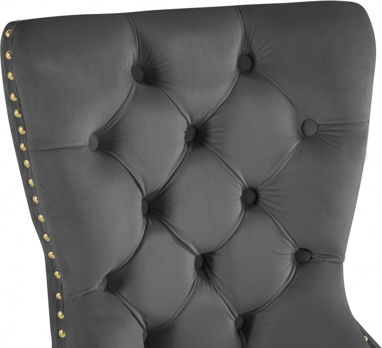 Meridian Furniture - Carmen Velvet Dining Chair Set of 2 in Grey - 812Grey-C