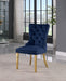 Meridian Furniture - Carmen Velvet Dining Chair Set of 2 in Navy - 812Navy-C - GreatFurnitureDeal