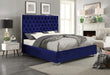 Meridian Furniture - Lexi Velvet King Bed in Navy - LexiNavy-K - GreatFurnitureDeal