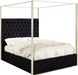 Meridian Furniture - Porter Velvet Queen Bed in Black - PorterBlack-Q - GreatFurnitureDeal