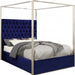 Meridian Furniture - Porter Velvet King Bed in Navy - PorterNavy-K - GreatFurnitureDeal