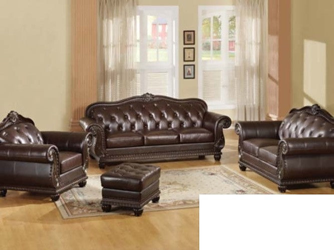Acme Furniture - Anondale 4 Piece Top Grain Leather Living Room Set in Espresso - 15030-4SET - GreatFurnitureDeal