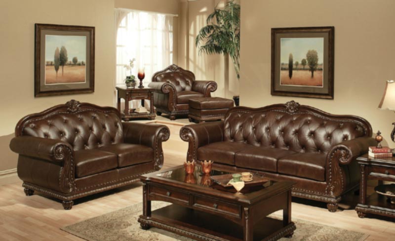 Acme Furniture - Anondale 2 Piece Top Grain Leather Sofa Set in Espresso - 15030-2SET