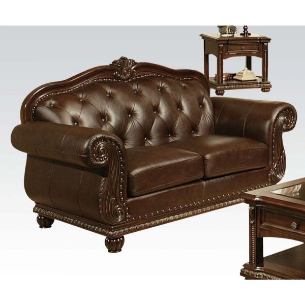 Acme Furniture - Anondale 2 Piece Top Grain Leather Sofa Set in Espresso - 15030-2SET - GreatFurnitureDeal