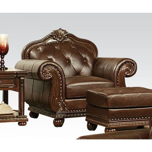 Acme Furniture - Anondale 3 Piece Top Grain Leather Living Room Set in Espresso - 15030-3SET