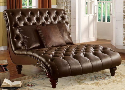 Acme Furniture - Anondale Chaise & 3Pillows in Brown  - 15035 - GreatFurnitureDeal