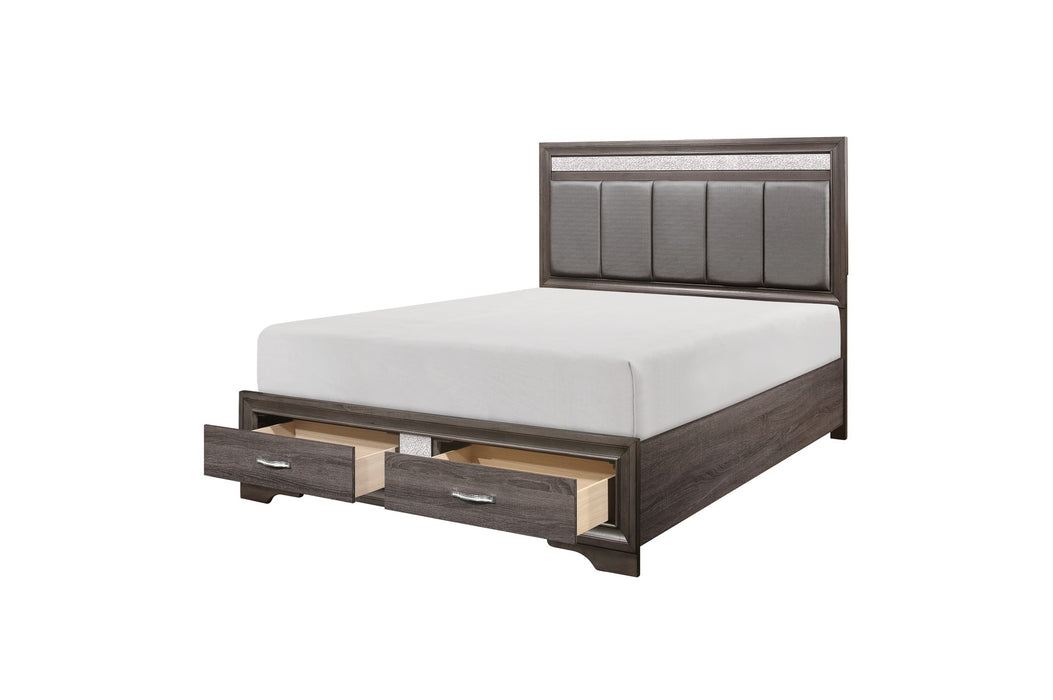 Homelegance - Luster 5 Piece Queen Platform Bedroom Set in Gray - 1505-1-5SET - GreatFurnitureDeal