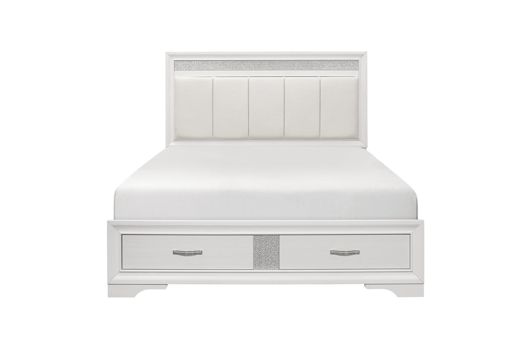 Homelegance - Luster 3 Piece Queen Platform Bedroom Set in White - 1505W-1-3SET