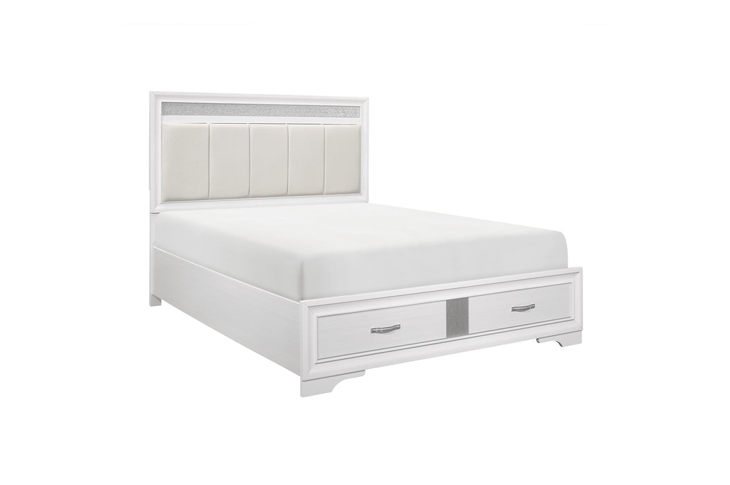 Homelegance - Luster 6 Piece California King Platform Bedroom Set in White - 1505WK-1CK-6SET