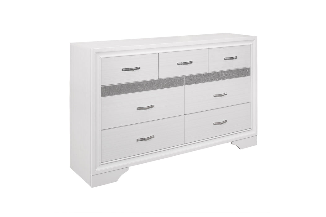 Homelegance - Luster Dresser and Mirror in White - 1505W-6