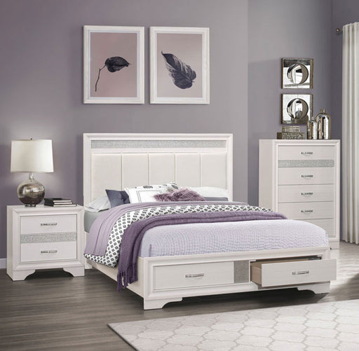 Homelegance - Luster 3 Piece Queen Platform Bedroom Set in White - 1505W-1-3SET - GreatFurnitureDeal