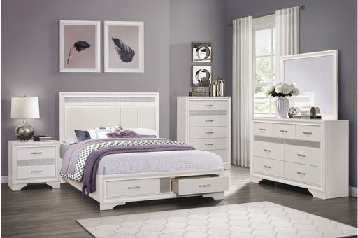 Homelegance - Luster 5 Piece Queen Platform Bedroom Set in White - 1505W-1-5SET - GreatFurnitureDeal