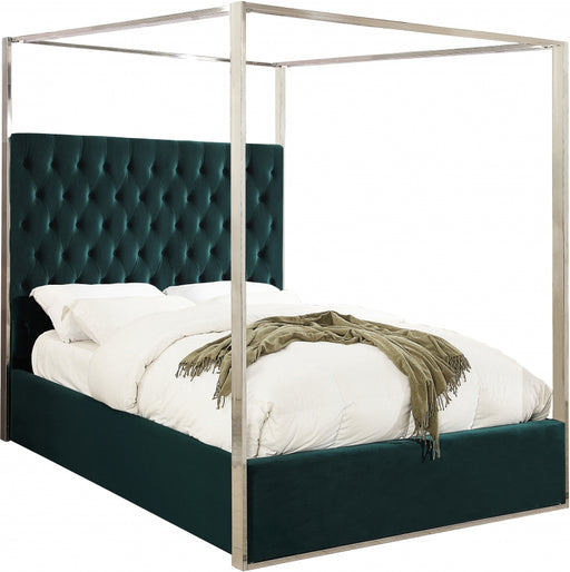 Meridian Furniture - Porter Velvet Queen Bed in Green - PorterGreen-Q - GreatFurnitureDeal
