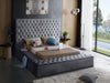 Meridian Furniture - Bliss Velvet King Bed in Grey - BlissGrey-K - GreatFurnitureDeal