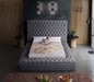 Meridian Furniture - Bliss Velvet King Bed in Grey - BlissGrey-K - GreatFurnitureDeal