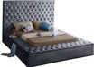 Meridian Furniture - Bliss Velvet Queen Bed in Grey - BlissGrey-Q - GreatFurnitureDeal
