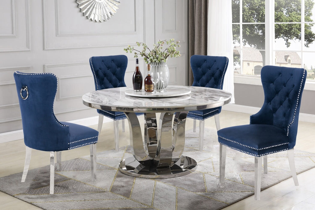 Blue Velvet Dining Blue Kitchen Table Set Velvet Chairs Blue