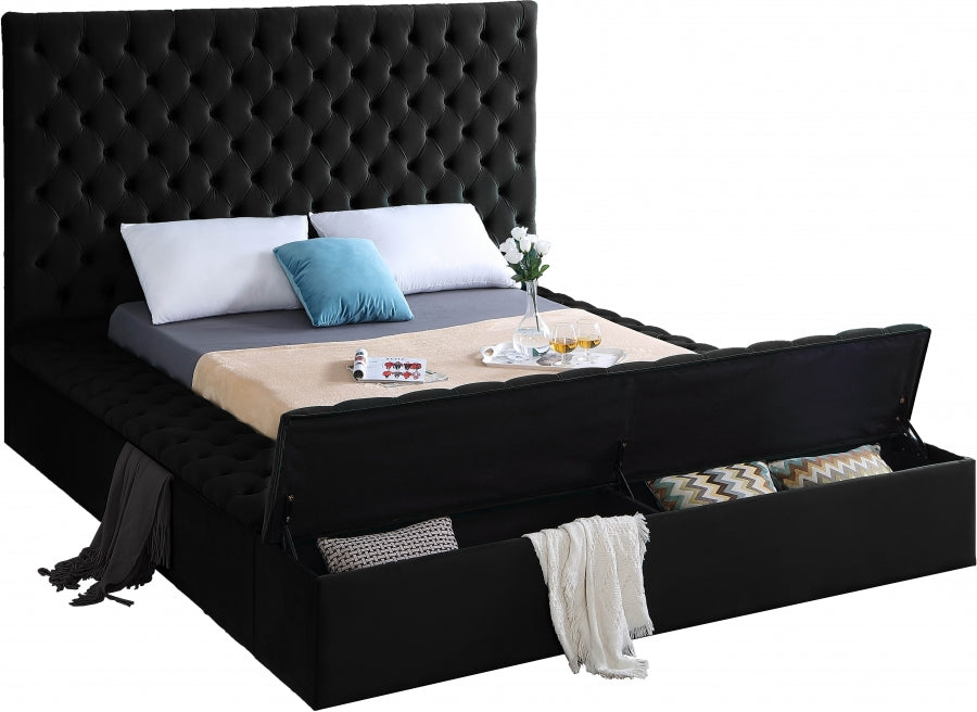 Meridian Furniture - Bliss Velvet King Bed in Black - BlissBlack-K - GreatFurnitureDeal