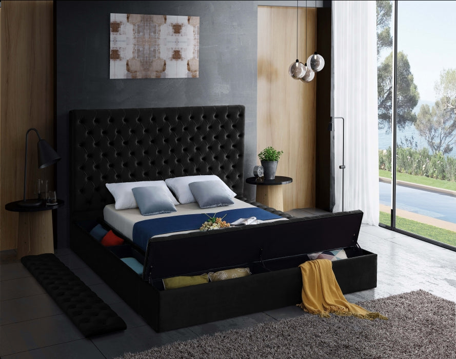 Meridian Furniture - Bliss Velvet King Bed in Black - BlissBlack-K - GreatFurnitureDeal