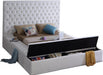 Meridian Furniture - Bliss Velvet Queen Bed in White - BlissWhite-Q - GreatFurnitureDeal