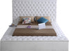Meridian Furniture - Bliss Velvet King Bed in White - BlissWhite-K - GreatFurnitureDeal