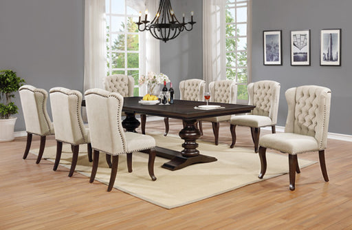 Mariano Furniture - D35 9 Piece Dining Table Set in Cappuccino - BQ-D35D9 - GreatFurnitureDeal