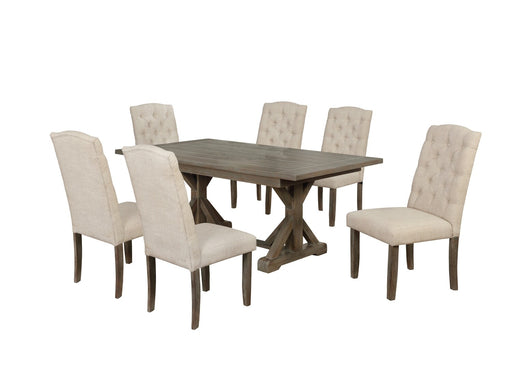 Mariano Furniture - D303 7 Piece Dining Table Set in Gray -Beige - BQ-D303-7 - GreatFurnitureDeal