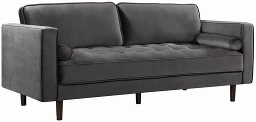 Meridian Furniture - Emily Velvet Sofa in Grey -  625Grey-S - GreatFurnitureDeal
