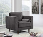 Meridian Furniture - Emily Velvet Chair in Grey - 625Grey-C - GreatFurnitureDeal