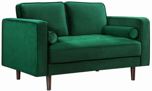 Meridian Furniture - Emily Velvet Loveseat in Green - 625Green-L - GreatFurnitureDeal