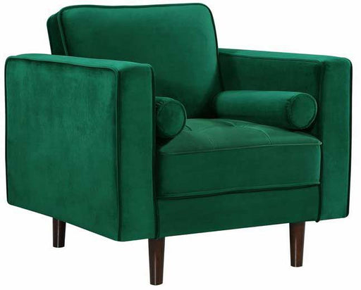 Meridian Furniture - Emily Velvet Chair in Green - 625Green-C - GreatFurnitureDeal