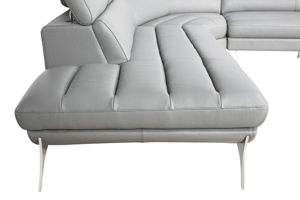Vig Furniture - Divani Casa Graphite Modern Grey Leather Sectional Sofa - VGCA1541-GRY