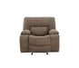 GFD Home - Ohio Manual Recliner 3Pc Living Room Set Made With Chenille Upholstery in Brown - GreatFurnitureDeal