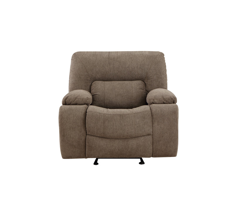GFD Home - Ohio Manual Recliner 3Pc Living Room Set Made With Chenille Upholstery in Brown - GreatFurnitureDeal