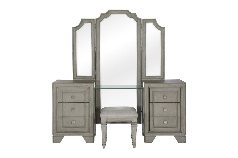 Homelegance - Colchester Vanity Dresser with Mirror in Driftwood Gray - 1546-15* - GreatFurnitureDeal